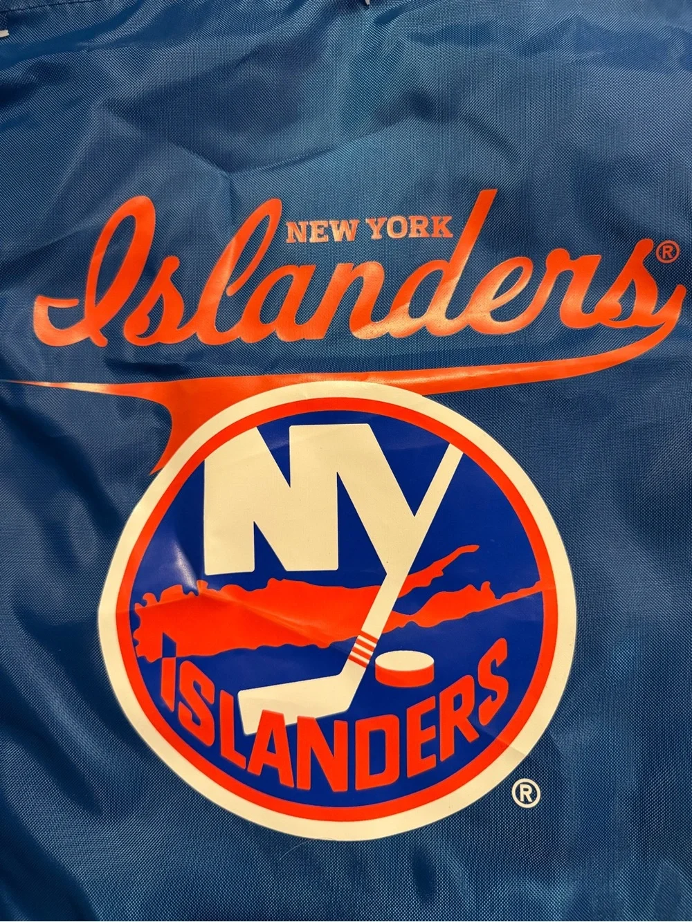 NHL New York Islanders Team Drawstring Blue and Orange Back Sack (BRAND NEW)